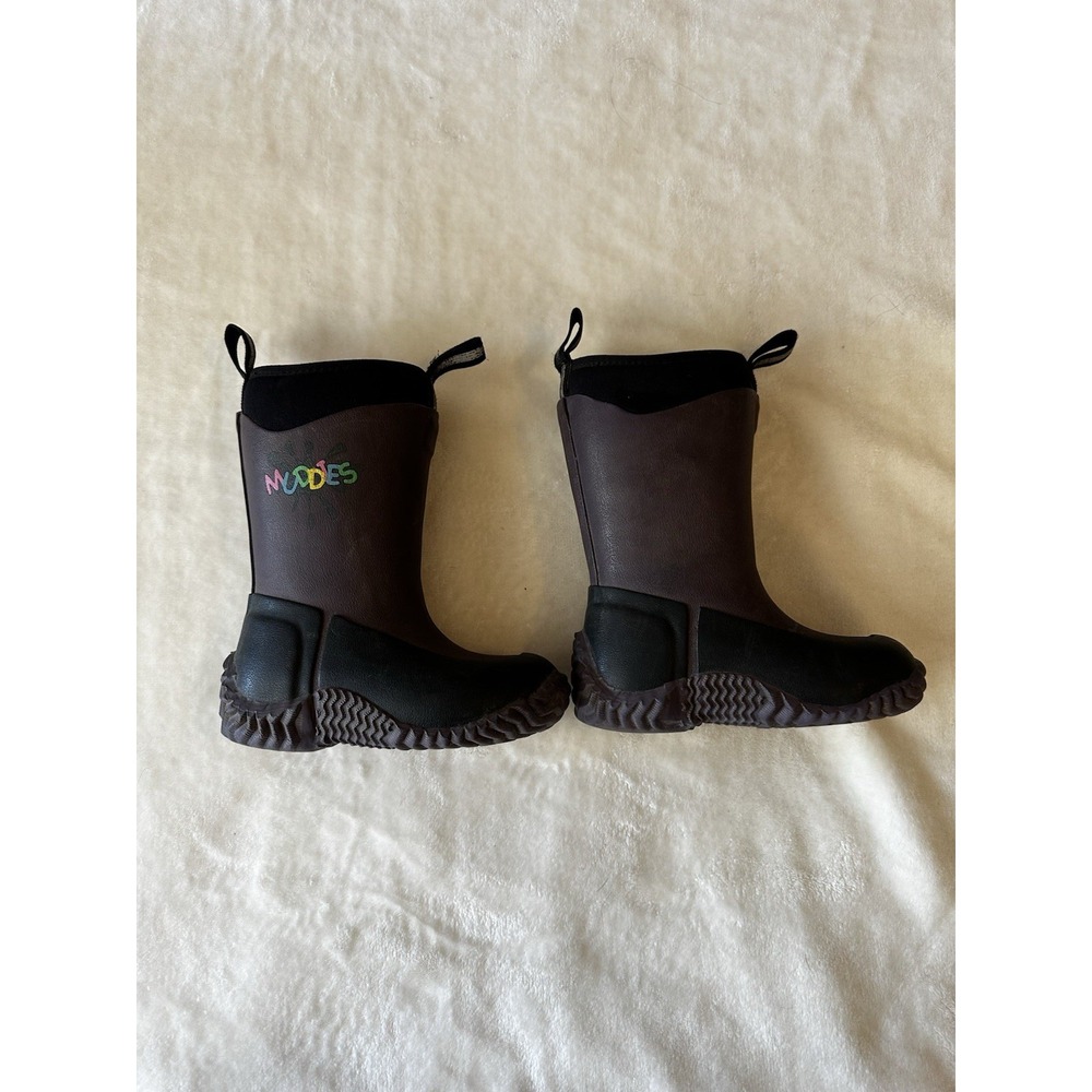Muddies Toddler Kids Girl Insulated Rain Boots Purple Black Size 8 Waterproof - Picture 3 of 6